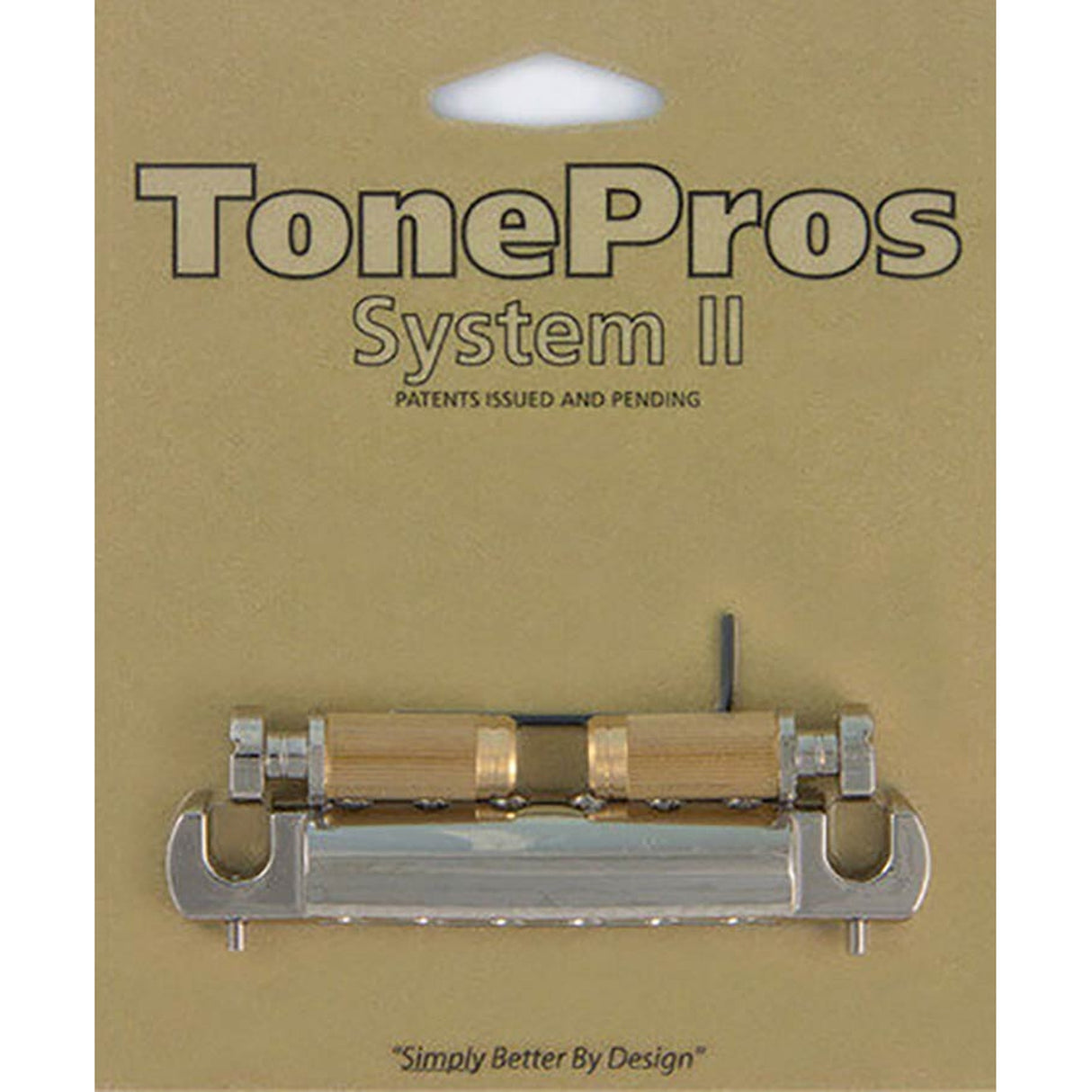 TonePros VTNA-N VTNA wraparound bridge, for USA guitars, nickel