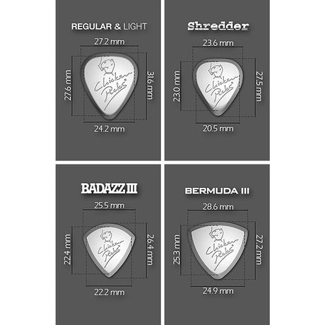 ChickenPicks 7-TO-AL proefset 7 verschillende gitaarpicks