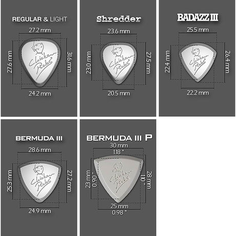 ChickenPicks 9-TO-ALL proefset 9 verschillende gitaarpicks