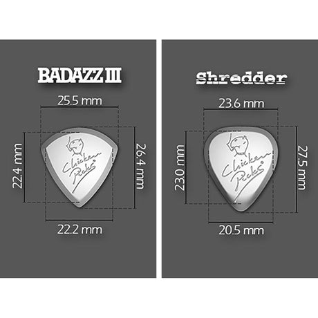 ChickenPicks 2-SHBA-CP variatieset Jazz Zwaar 2 gitaarpicks