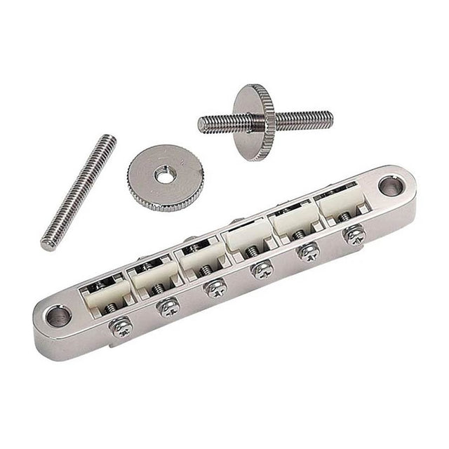 Allparts GB2542001 Gotoh narrow tune-o-matic with plastic saddles, nickel