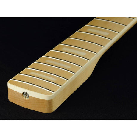 Allparts JMFB neck for Jazz Bass®, white pearloid block markers, maple, 10", 20 frets, vintage tinted finish