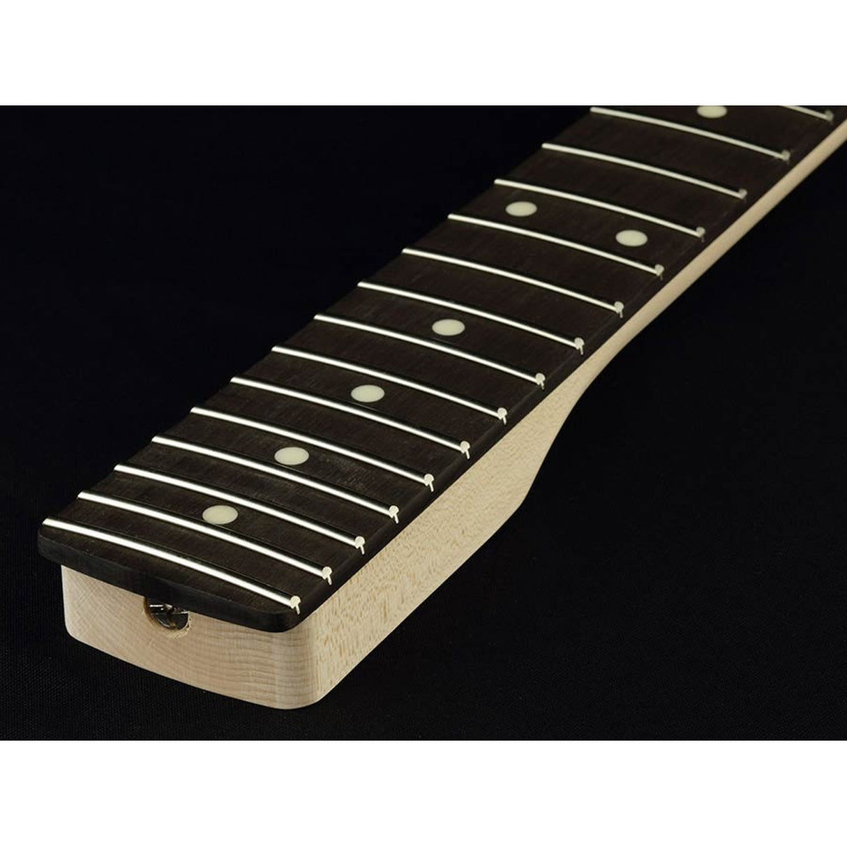 Allparts SEO neck for Stratocaster®, ebony fretboard, 12" radius, 22 jumbo frets, sanded/unfinished