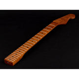 Allparts SMTFCRF neck for Stratocaster®, tempered flamed maple, 10" radius, 21 tall frets, thin semi-gloss finish