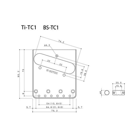 Allparts TB5131007 Gotoh BS-TC1 bridge for Telecaster®, aged chrome