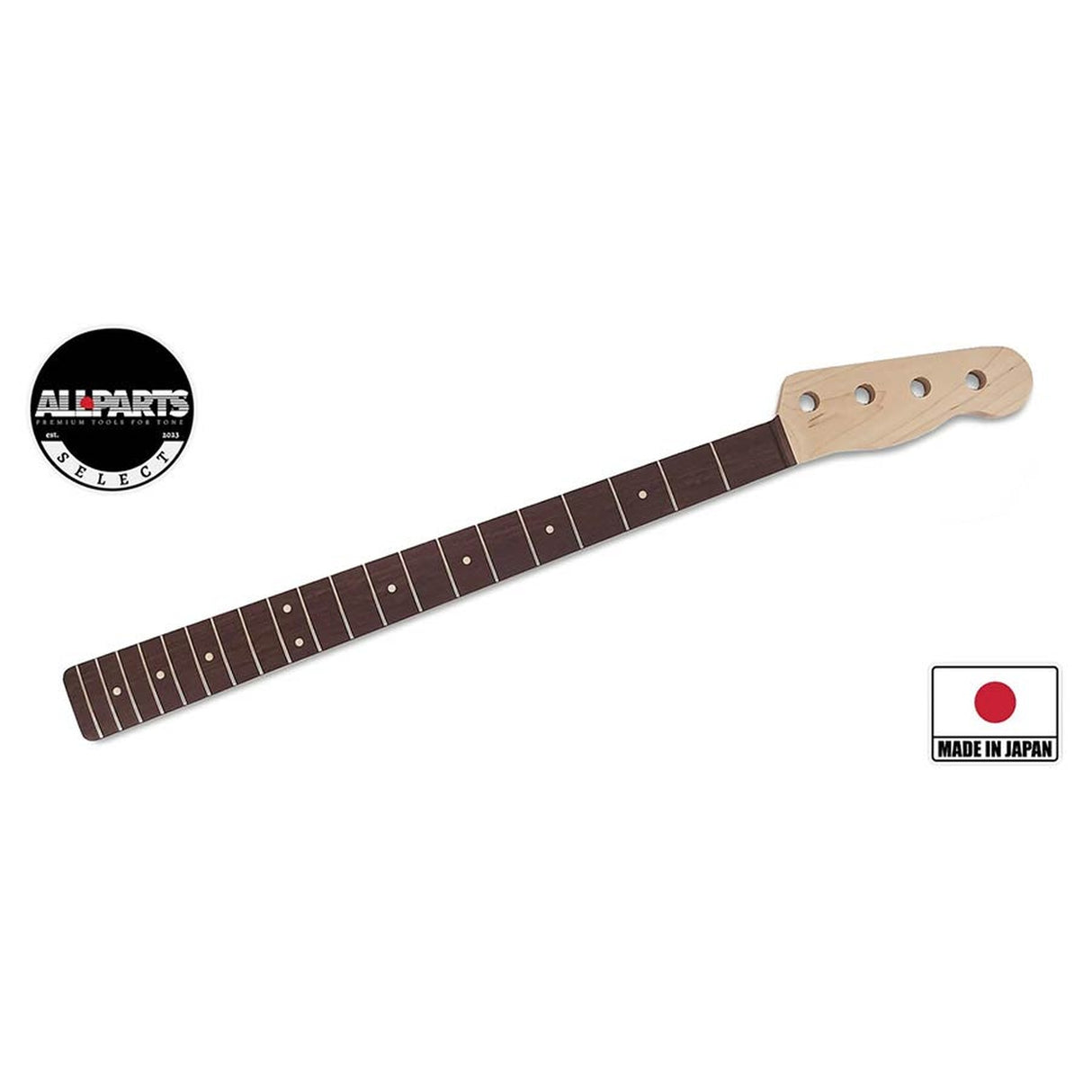 Allparts TBRO neck for Telecaster Bass®, rosewood fretboard, 10" radius, 20 frets, sanded/unfinished