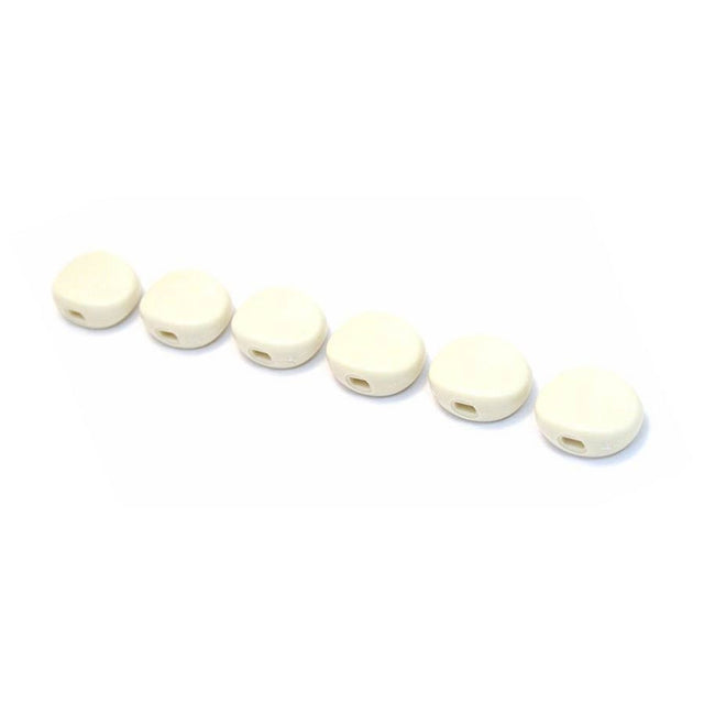 Allparts TK7710025 plastic oval buttons, white, 6pcs