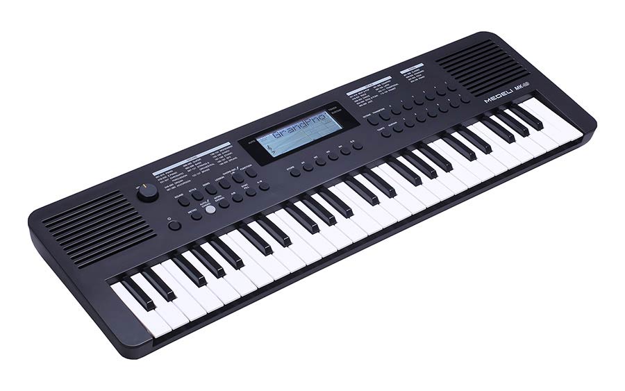 Medeli MK49/BK Nebula Series keyboard set, 49 aanslaggevoelige mini-toetsen, Auto Chord, 2 x 2,5 watt, inclusief standaard en kruk