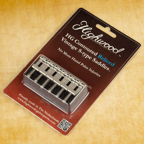 Highwood HG108-NIR Contoured Vintage S-Style Brugzadels 10,8 mm – Nickel Relic Set van 6