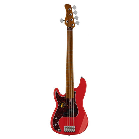 Sire Basses P5 A5L/DRD Linkshandige elzenhouten 5-snarige passieve basgitaar Dakota rood