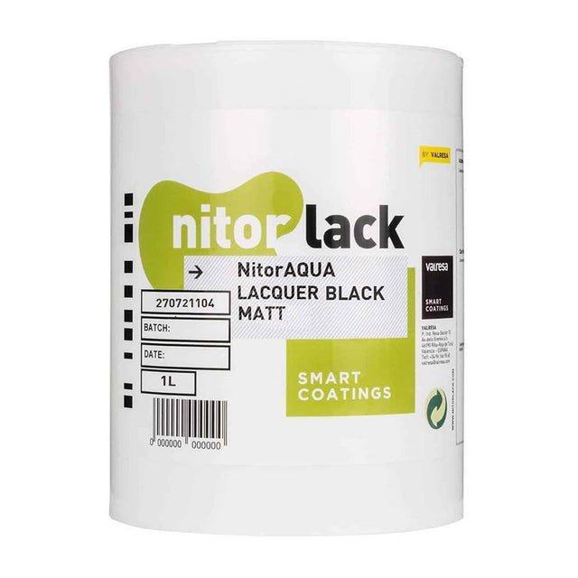 NitorLACK N270712104 watergedragen matte zwarte lak - 1000ml blik