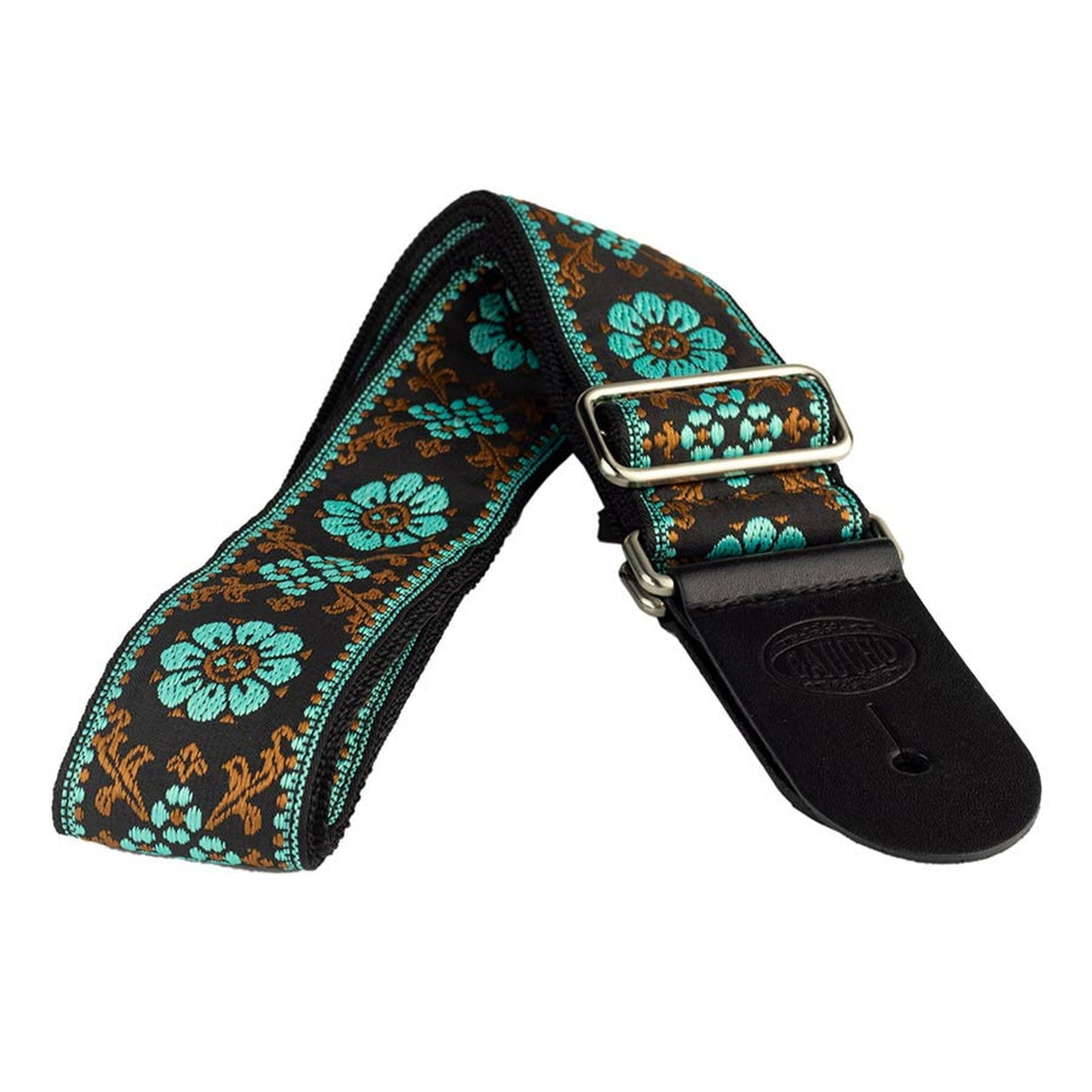 Gaucho GST-195-03 gitaarband, 2” jacquard weefsel, leren slips, veel kleuren