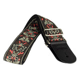 Gaucho GST-194-02 gitaarband, 2” jacquard weefsel, leren slips, veel kleuren