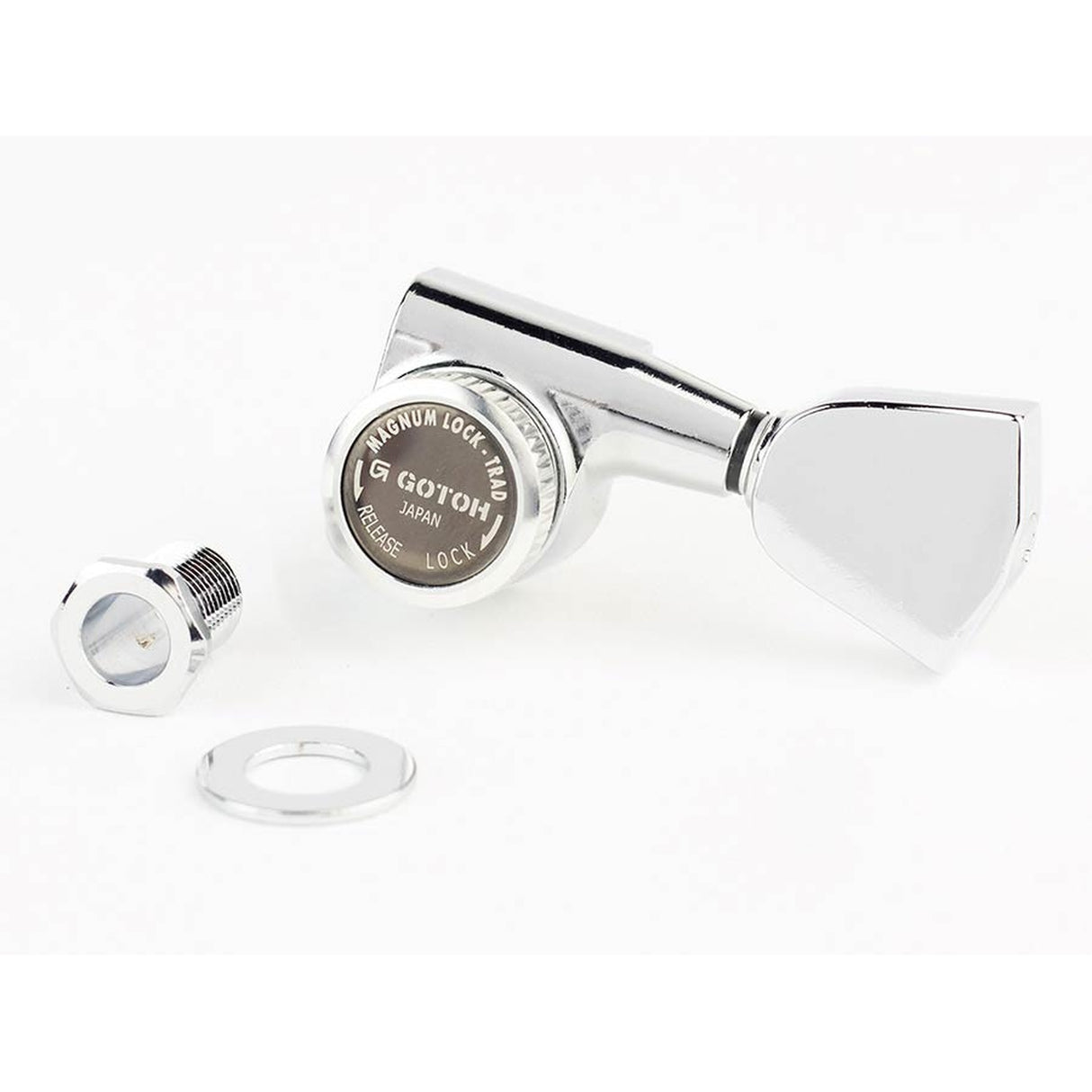 Gotoh SG38104MGTC machine heads for guitar, 3xL+3xR, ratio 1:16, magnum lock traditional, keystone button, chrome