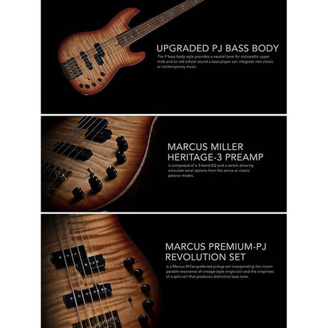 Sire P10 DX5/TS Marcus Miller 5-snarige actieve basgitaar Tobacco Sunburst