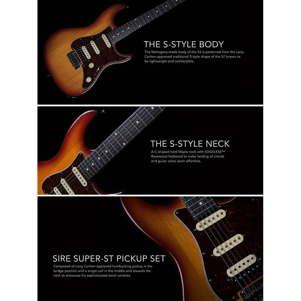 Sire Guitars S3/TS Elektrische gitaar S-stijl tobacco sunburst