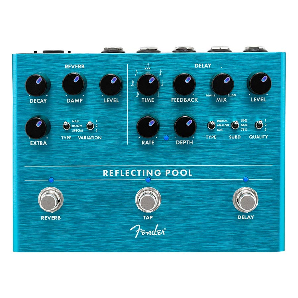 Fender 234546000 Reflecting Pool Delay/Reverb, effect pedaal voor gitaar of bas