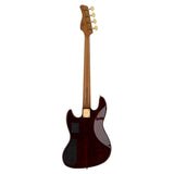 Sire Basses V10 DX4/TS Swamp ash + gevlamd esdoorn 4-snarige actieve basgitaar tobacco sunburst, met koffer