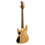 Sire Basses V10 DX5/NT Swamp ash + gevlamd esdoorn 5-snarige actieve basgitaar natuurlijk, met koffer