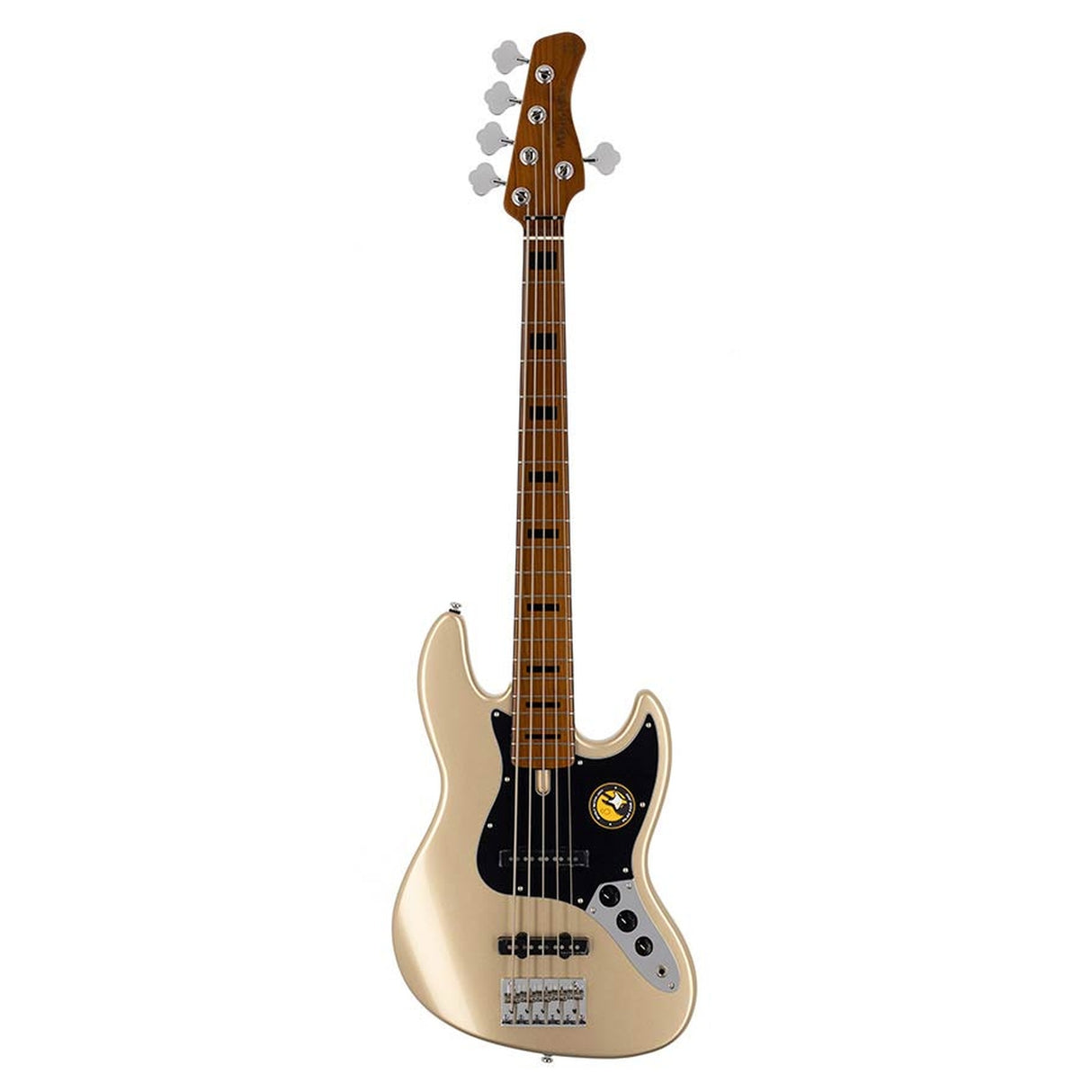 Sire Basses V5 A5/CGM Elzenhouten 5-snarige passieve basgitaar champagne goud metallic