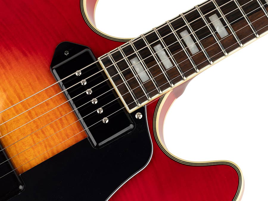 Sire Guitars H7V/CS Elektrische archtop gitaar met P90s cherry sunburst