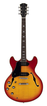 Sire Guitars H7VL/CS Linkshandige elektrische archtop gitaar met P90s cherry sunburst