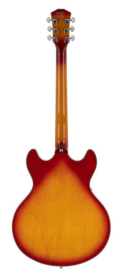 Sire Guitars H7VL/CS Linkshandige elektrische archtop gitaar met P90s cherry sunburst