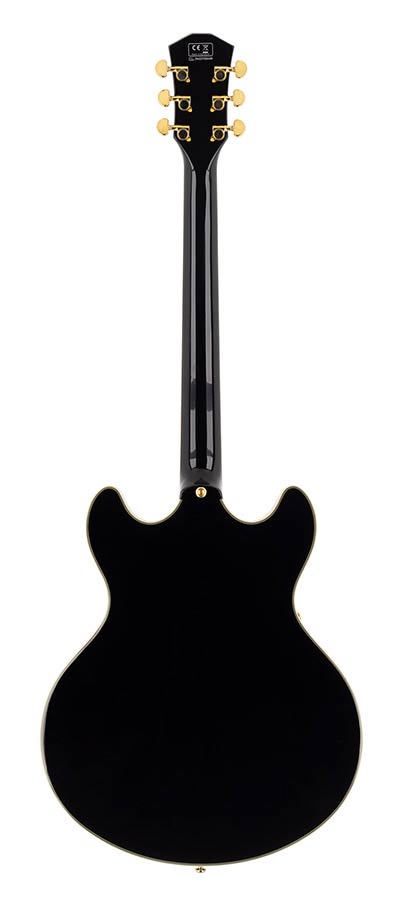 Sire Guitars H7VL/BK Linkshandige elektrische archtop gitaar met P90s zwart