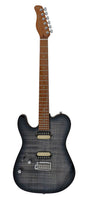 Sire Guitars T7FML/TBK Linkshandige elektrische gitaar T-stijl gevlamd esdoorn bovenblad transparant zwart