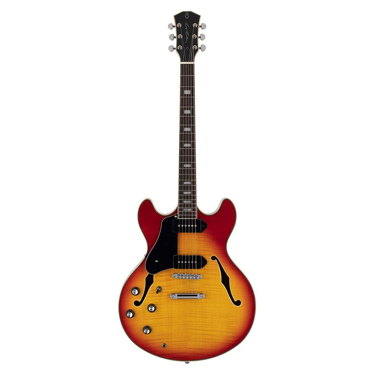 Sire Guitars H7VL/CS Linkshandige elektrische archtop gitaar met P90s cherry sunburst