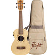 Flight DUC525 EQ SP/ZEB Elektrisch-Akoestische Concert Ukulele met Solid Spruce Top, Zebrawood Body, Pickup en Aquila Super Nylgut Snaren