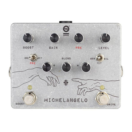 Dophix DX-MICH MICHELANGELO overdrive plus, handgebouwde analoge effectenpedaal, met boost, blend en clipping selector