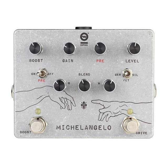 Dophix DX-MICH MICHELANGELO overdrive plus, handgebouwde analoge effectenpedaal, met boost, blend en clipping selector