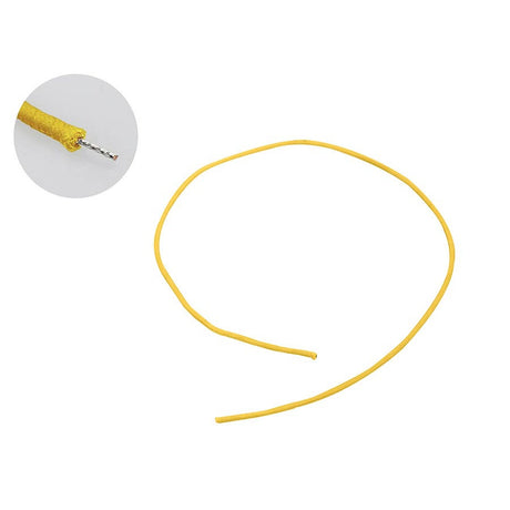 Boston PBW1/YE USA made Gavitt waxed cotton braided push back wire, yellow, 1 foot