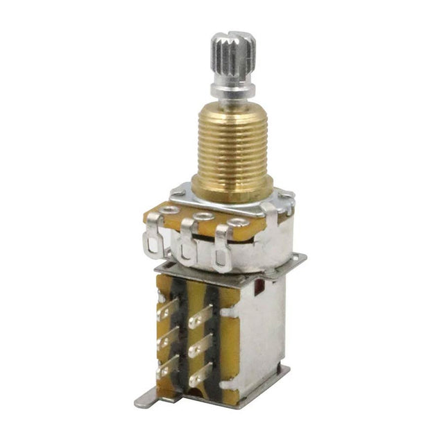 Hosco Japan H-PPUSH250B 250K DPDT push-push linear taper potentiometer, 10mm bushing M9,5 3/8" , metric or imperial knobs