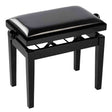 Boston PB2/2525 pianobank Deluxe – verstelbare zitting, dubbelkruis, satijnzwart met skai bekleding