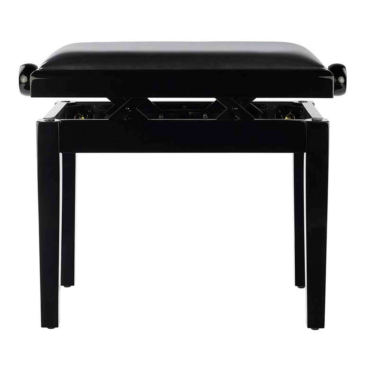 Boston PB2/2525 pianobank Deluxe – verstelbare zitting, dubbelkruis, satijnzwart met skai bekleding