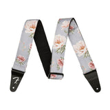 Fender 990638043 2" gitaarband, bloemen polyester keperstof, grijs