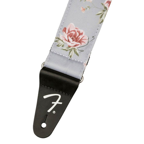 Fender 990638043 2" gitaarband, bloemen polyester keperstof, grijs