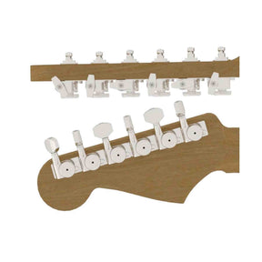 Hipshot HS6K1EL0NST Gitaar tuner upgrade kit, 6 inline Grip-Lock, closed nikkel staggered
