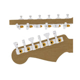 Hipshot HS6K1GN0CST guitar tuner upgrade kit, 6 in line classic, open chrome staggered