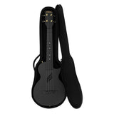 Cascha HH 2258 Zwarte Carbon Fiber concert ukulele met softcase