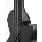 Cascha HH 2258 Zwarte Carbon Fiber concert ukulele met softcase