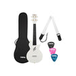 Cascha HH 2286 Witte Carbon Fiber concert ukulele met softcase