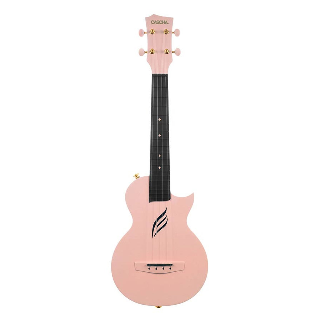 Cascha HH 2288 Roze Carbon Fiber concert ukulele met softcase