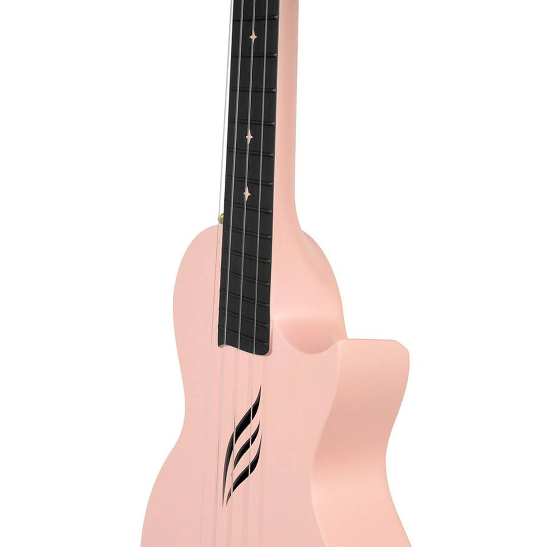 Cascha HH 2288 Roze Carbon Fiber concert ukulele met softcase