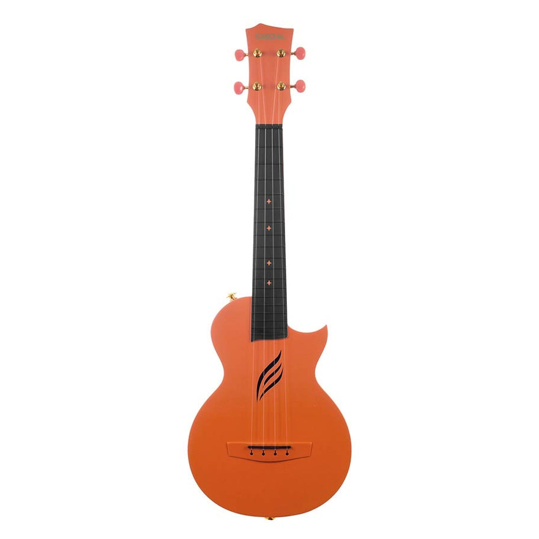 Cascha HH 2289 Oranje Carbon Fiber concert ukulele met softcase