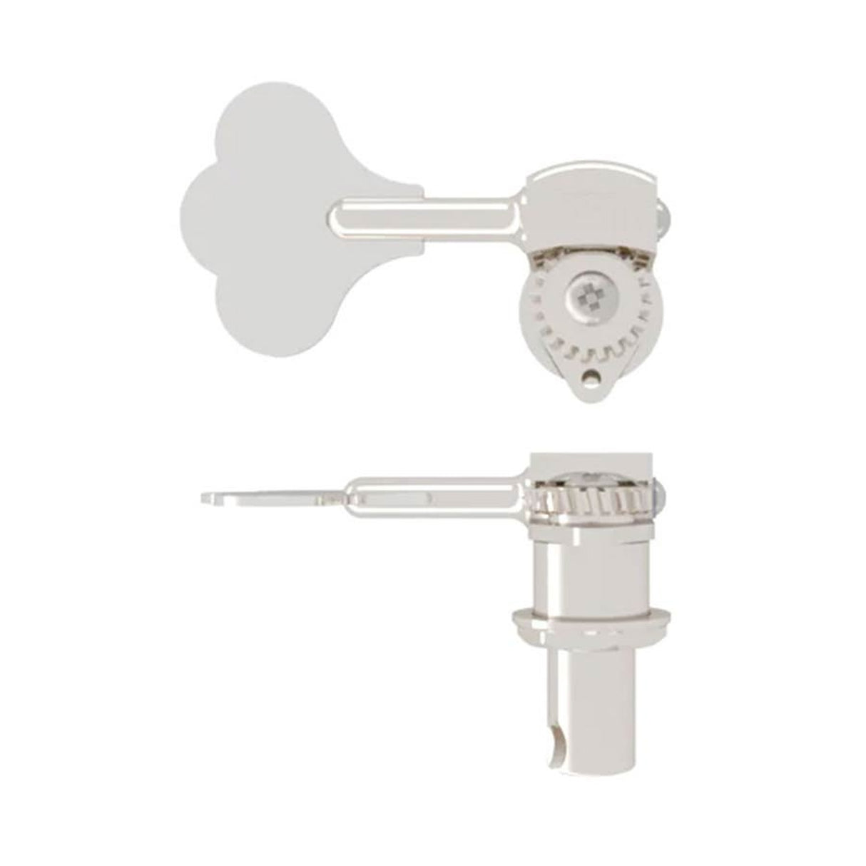 Hipshot HS-20675SNT HB6 1/2" USA Ultralite® bass tuning machine, shiny nickel, clover key, treble side