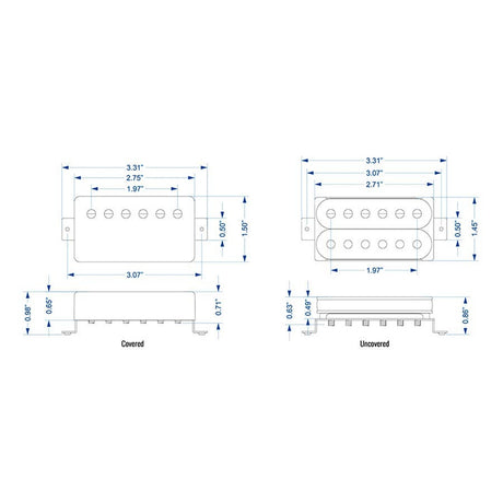 Lollar 10-411-121-11 humbucker pickup "Standard Imperial Hals", nikkel