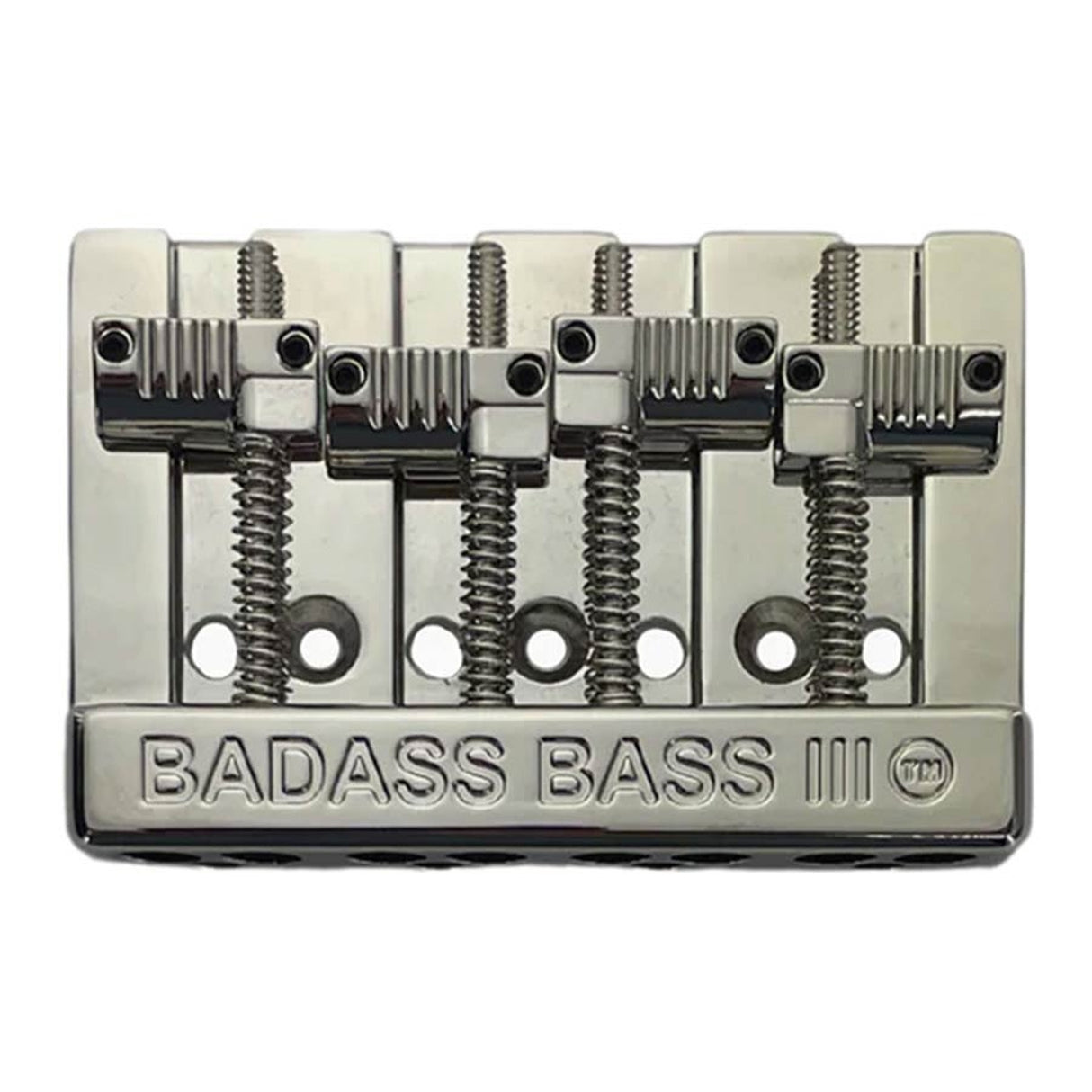 Allparts BB3343001 Leo Quan® Badass III™ 4-snarige basbrug, gegroefde zadels, nikkel